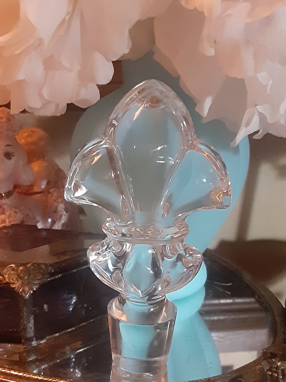 BACCARAT Fleur De Lis Crystal Bottle Stopper Remy Martin Cognac FRANCE
